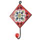 White Floral Ceramic Tile Hook